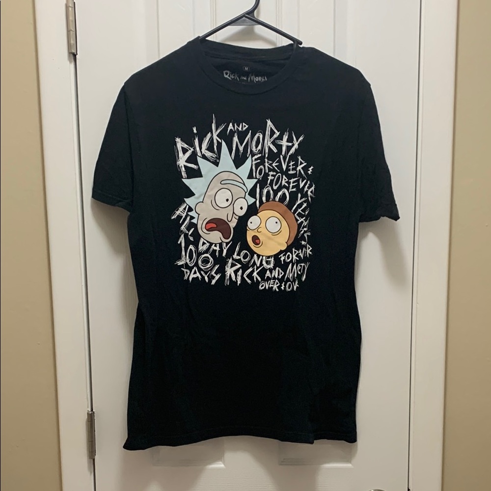 Black Rick and Morty Graphic T-Shirt